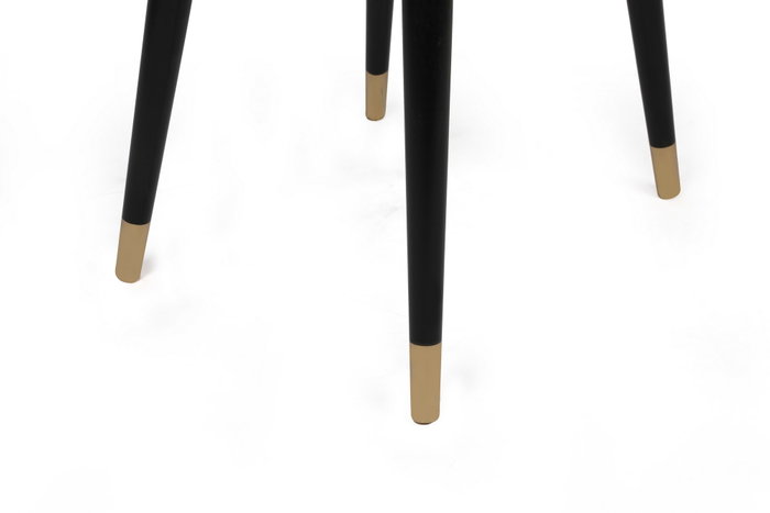 Hanah Home Hugo-361 V2 Juego de Sillas Terciopelo Antracita Negro Dorado Patas Madera 2 Piezas